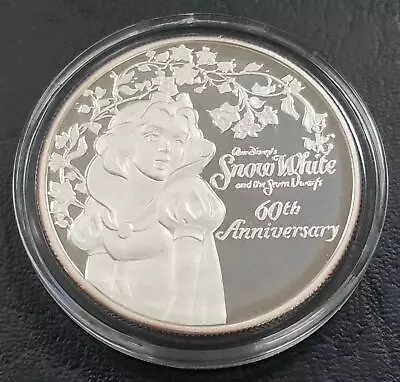 60th Anniversary Of Disney | Snow White | Vintage 1oz Silver Round • $48