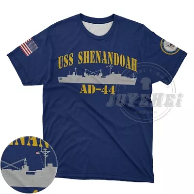 USS SHENANDOAH AD-44 T-shirt Men's Casual Tshirts Short Sleeve Shirts Top Tee • $29.98