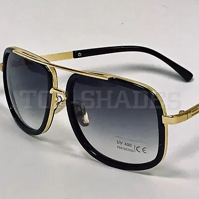 Men's Sunglasses Rapper New Oversize Fashion Square Women Designer Flat Top Gold • $13.98