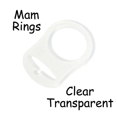1 Clear Silicone Nuk Button MAM Ring Dummy / Pacifier Holder Clip Adapter • $1.35