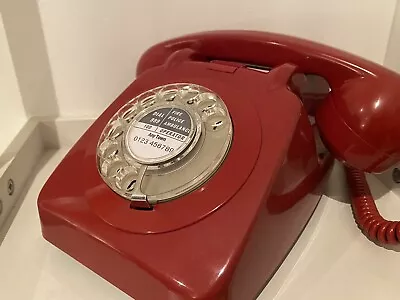 Original Vintage Retro 1970's GPO 706 Rotary Dial Red Telephone *Restored* • £44.99