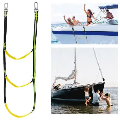 $28.39 • Buy 3Step Boat Rope LadderPortable Boarding Ladder Fishing Rope Ladder For Inflat AU
