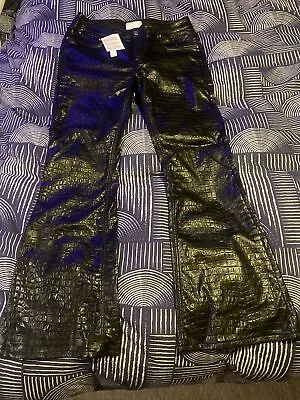 £15.99 • Buy Mens Leather Look Trousers,slim,flare, Snake-New With Tags-33wx30L