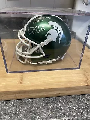 Kirk Gibson Signed Mini Helmet COA Michigan State College Football HOF W/Case • $275