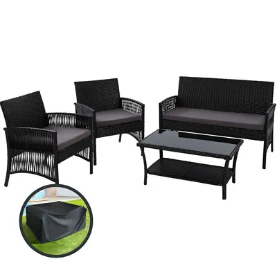 $398.27 • Buy Gardeon 4 PCS Outdoor Dining Set Furniture Outdoor Rattan Patio Lounge Setting
