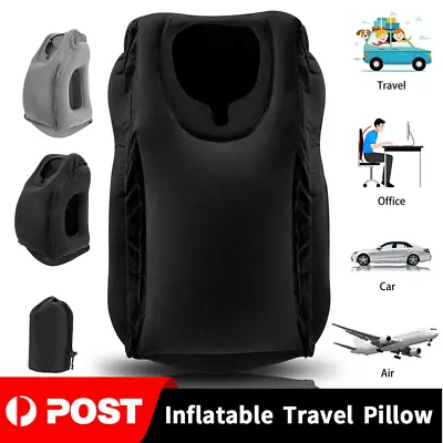 $11.90 • Buy Inflatable Air Cushion Travel Pillow For Airplane Office Nap Rest Neck Head Chin