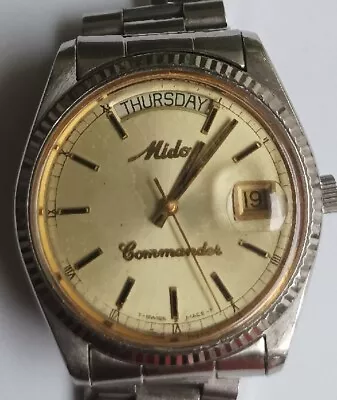 Mido President Silver 3 Men Automatic Rare Vintage Watch • $149