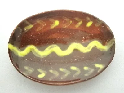 Dollhouse Miniature Pennsylvania Slipware Oblong Dish - Herring Bones • $8