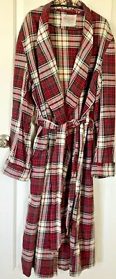 Vtg 50s/60s STATE-O-MAINE Cotton Tartan Plaid Smoking Jacket W/ Belt Fits M/L • $49.99