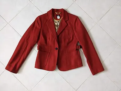 J. Crew RobertNoble Wool Blazer 10 Jacket Herringbone One Button Orange Red • $100