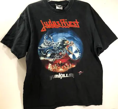 JUDAS PRIEST Vintage Pain Killer Rock & Death 2-Sided Album Black T-Shirt XL • $124.36