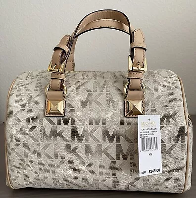 Michael Kors Grayson Medium Satchel Handbag In Vanilla (NEW With Tags) • $180