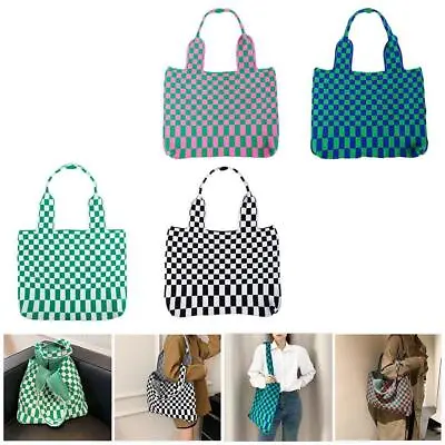 Tote Large Capacity Shopping Bag Casual Women Knitted Shoulder Bag Handbag • £9.29