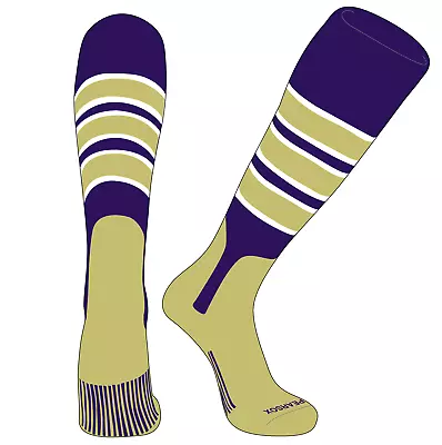 OTC Baseball Softball Stirrup Socks (C 7in) Purple White Vegas Gold VG • $15.99