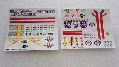 Transformers MP-11 Starscream Sticker Decal Label Set • $19.99