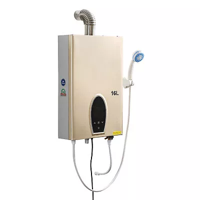 $210.89 • Buy 16L Propane Gas Tankless Water Heater Whole House LPG Instant Water Boiler Kit