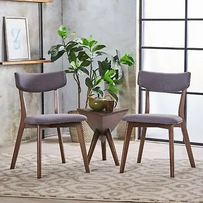 Turat Mid-Century Walnut Finished Frame Dining Chairs (Set Of 2) • $144.07