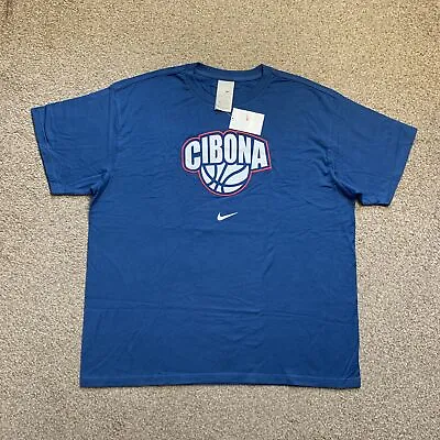 Nike T Shirt Y2K 00s Cibona Basketball Team Croatia Pullover Crew Neck 2XL • $30.31