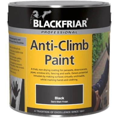 £20.40 • Buy Blackfriar Anti-Climb Vandal Security Paint - Outdoor Semi-Matt Black