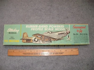 Vintage WW2 P-51 Mustang Balsa Rubber Band Model By Sterling Models • $29.99