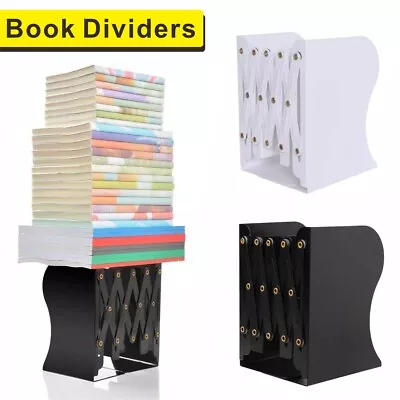 Book Ends Durable Metal Bookends Adjustable Book Ends Expanding Heavy Duty Book • £10.29