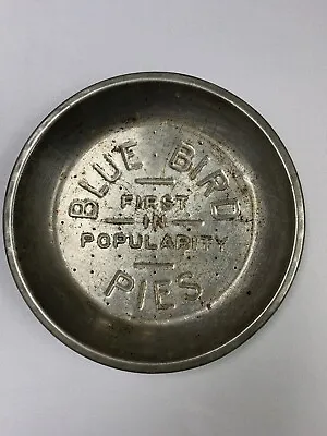 Vintage Blue Bird 9  Pie Pan Metal Round Tin Pan Vented • $14.99