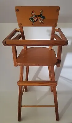 Vintage Antique Cass Toys 1950s Wood Doll High Chair Lift-Up Tray Dutch Boy/Girl • $29.99
