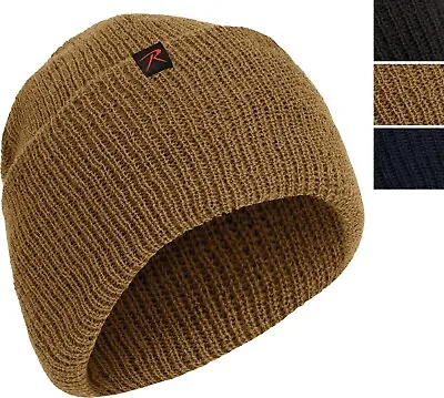100% Wool Double Layered Knit Watch Cap Beanie Cold Weather Hat With Rothco Tag • $11.99
