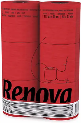 Renova Toilet Roll - Red Paper 6 Roll Pack • £18.01