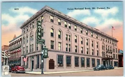 MT. CARMEL Pennsylvania  PA   UNION NATIONAL BANK  Hotel Marble Hall  Postcard • $5.93