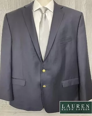 LRL Lauren Ralph Lauren Mens Navy Wool Gold Button Blazer 48R (t0) • $65