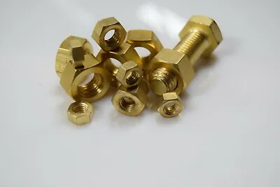  Solid Brass Hexagon Nuts M4 M5 M6 M8 M10 M12 • £3.70