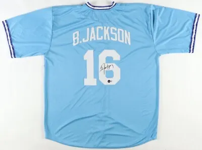 Royals Bo Jackson Autographed Light Blue Nike Jersey Size Xl Beckett Witness • $244.99