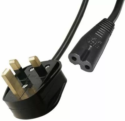 IEC C7 Figure 8 To UK Asia Plug Power Lead Cable 2M Long • $12.95