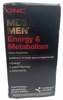 GNC Mega Men Energy And Metabolism Multivitamin For Men 180 Count Exp 6/25 • $23.50