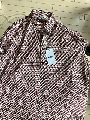 NEW Love Moschino Men’s Cherry “Bam” Long Sleeve Button Front Shirt - XXL • $200