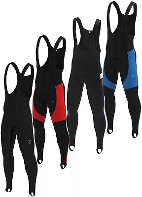 Mens Cycling Bib Tights Winter Thermal Padded Long Legging Cycling Trouser Pant • £22.95