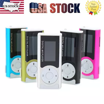 US MP3 Music Player Digital LCD Screen Mini Clip On Supports 32GB Micro TF/SD • $10.44