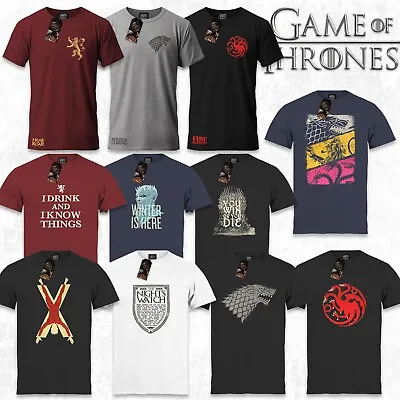 Official Game Of Thrones Men's T-Shirts Lannister Stark Targaryen House Sigils • £8.98