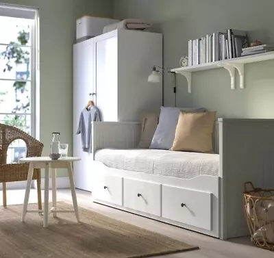 IKEA Hemnes DELIVERY AVAILABLE Day-bed W 3 Drawers/2 AVSANG Mattresses White/ • £150