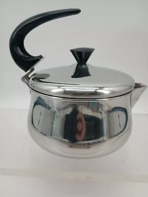 Vintage Farberware Tea Kettle 2 Quart Stainless Mid Century Teapot  • $35