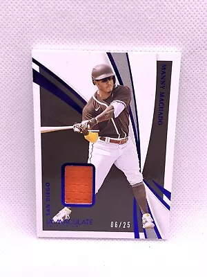 2021 Immaculate Manny Machado Game-Worn Patch #'D 6/25 SD Padres #37 NM/M • $4.99