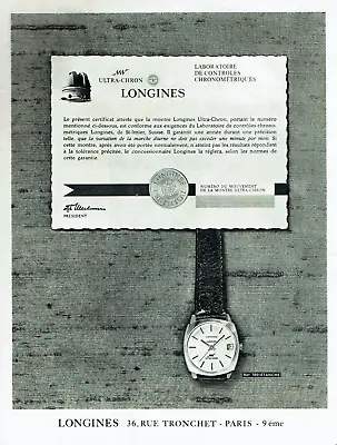 £3.10 • Buy 1968 Advertising 1222 Advertising Watch Longines Lab Control Ultra-Chron