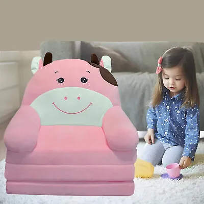Plush Foldable Kids Sofa Backrest Armchair 2 In 1 Foldable Without Liner Filler • £20.48