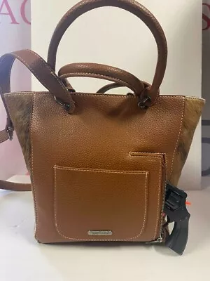 Brown Hair-on Leather Dual Sided Concealed Carry Hobo/Crossbody Bag Montana West • $70