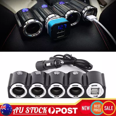 4 Way Dual USB  Multi Socket Car Cigarette Lighter Splitter USB Charger Adapter • $19.62