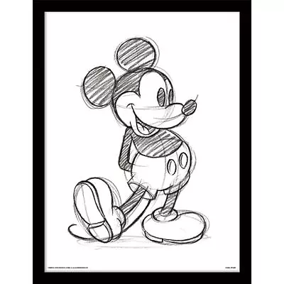Mickey Mouse - Sketched Single - Official 30 X 40cm Framed Print Wall Art • £18.99