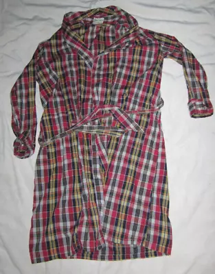 1960's Vintage STATE O'MAINE J.L. Hudson Co. Men's Medium Bath Robe Red Plaid • $60