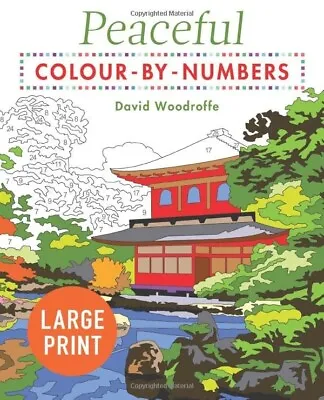 Large Print Peaceful Colour-by-Numbers Advanced Colouring Book New Paperback • £6.99