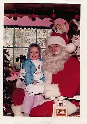 CHRISTMAS GIRL Santa Claus FOUND PHOTOGRAPH Color ORIGINAL Vintage 41 53 B • $13.76